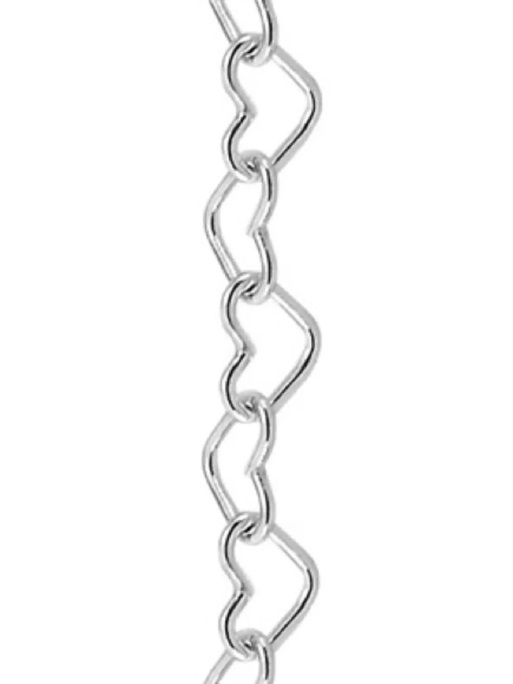 3mm Silver Heart Link Chain Custom Bracelet (S925)
